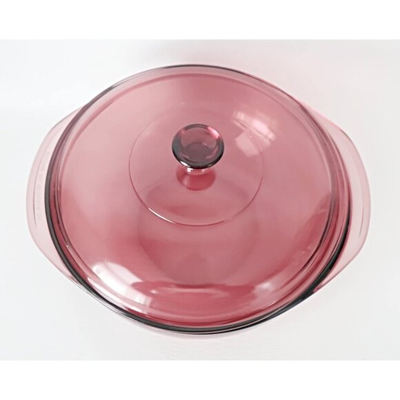 Vintage Cranberry Pyrex Casserole Pyrex Originals Cranberry 2 Quart Covered Cass - Picture 5 of 6